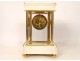 Louis XVI cage clock white marble gilded bronze Mougin columns nineteenth century