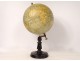 Terrestrial globe world map Geographer Forest Girard Barrère Paris wood nineteenth