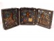 Russian orthodox triptych travel icon Christ Virgin Jean Deisis nineteenth enamels