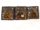 Russian orthodox triptych travel icon Christ Virgin Jean Deisis nineteenth enamels