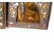 Russian orthodox triptych travel icon Christ Virgin Jean Deisis nineteenth enamels