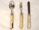 Joseph Mappin Brothers XIXth English silver metal 3PC travel cutlery