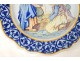 Dish compote earthenware Quimper Porquier-Beau Hanvec calvaire coat of arms XIXth