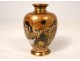 Small porcelain vase Satsuma japan characters Geisha dragon Meiji nineteenth