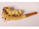 Cigarette holder amber sea foam carved fox nineteenth century