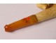 Cigarette holder amber sea foam carved fox nineteenth century