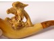 Cigarette holder amber sea foam carved fox nineteenth century