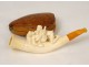 Sea foam amber cigar holder carved erotic scene couple 19th century case