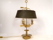 Hot water bottle lamp 3 Empire gilded bronze eagle heads palmettes nineteenth