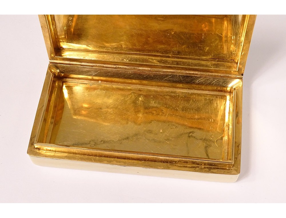 18K solid gold ivory box snuffbox with bull hallmark early 19th century