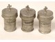 Box of holy oils box 3 xviii pewter chrism catechumen vials