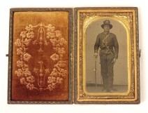 Daguerreotype photograph soldier Union saber Civil War 19th Secession