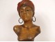 Bronze sculpture Villanis bust woman Creole founder Blot Art Nouveau nineteenth