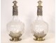 Pair of decanters silver vermeillé Minerva crystal engraved Napoleon III nineteenth