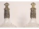 Pair of decanters silver vermeillé Minerva crystal engraved Napoleon III nineteenth