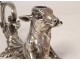 Table lighter countertop cigar lighter silvered bronze bull nineteenth century