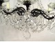 Chandelier 10 lights bronze black patina crystal pendants nineteenth century garlands