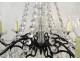 Chandelier 10 lights bronze black patina crystal pendants nineteenth century garlands