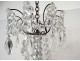 Chandelier 10 lights bronze black patina crystal pendants nineteenth century garlands