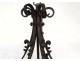 Chandelier crown of lights 7 lights wrought iron lilies nineteenth century