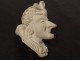 Pipe terre Dutel-Gisclon head grotesque character feathers XIXth century