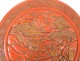 Round box cinnabar Chinese lacquer character landscape pagoda signed nineteenth
