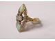 Marquise ring solid gold 18 carats opal diamond jewel 6.24gr nineteenth century