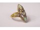 Marquise ring solid gold 18 carats opal diamond jewel 6.24gr nineteenth century