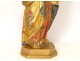 Statue sculpture Virgin and Child Jesus polychrome gilded wood Italy XIXth