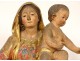 Statue sculpture Virgin and Child Jesus polychrome gilded wood Italy XIXth