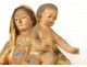 Statue sculpture Virgin and Child Jesus polychrome gilded wood Italy XIXth