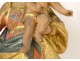 Statue sculpture Virgin and Child Jesus polychrome gilded wood Italy XIXth