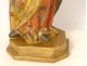 Statue sculpture Virgin and Child Jesus polychrome gilded wood Italy XIXth