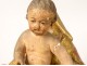 Statue sculpture Virgin and Child Jesus polychrome gilded wood Italy XIXth