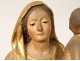 Statue sculpture Virgin and Child Jesus polychrome gilded wood Italy XIXth