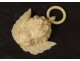 Small ivory Dieppe 19th century cradle angel head sculpture