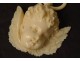 Small ivory Dieppe 19th century cradle angel head sculpture