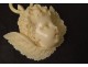 Small ivory Dieppe 19th century cradle angel head sculpture