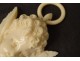 Small ivory Dieppe 19th century cradle angel head sculpture