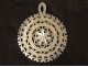 Carved mother-of-pearl jewel pendant openwork star foliage XIXth century