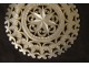 Carved mother-of-pearl jewel pendant openwork star foliage XIXth century