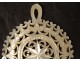 Carved mother-of-pearl jewel pendant openwork star foliage XIXth century