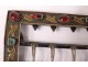 Sterling silver hat buckle colored cabochons garnets early 20th century