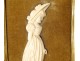 Pair of miniatures carved ivory bas-relief Dieppe Incroyable Merveilleuse XXth