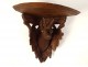 Small carved wood wall console Black Forest chamois foliage nineteenth