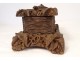 Box carved wood box Black Forest foliage ferns pine cones nineteenth