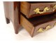 Small chest of drawers Regency mastery in purple wood marquetry stamped 18th