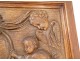 Large carved wood decoration panel cherub cherub eighteenth shell