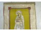 Processional banner Christ Virgin Mary embroidery thread gold silver XIXth