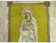 Processional banner Christ Virgin Mary embroidery thread gold silver XIXth
